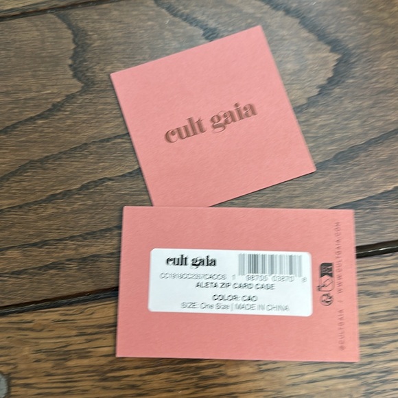NWT Cult Gaia Aleta Zip Card Case Cacao - Picture 3 of 5